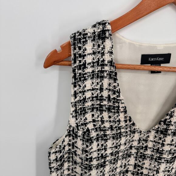 KAREN KANE NWT Black and White Tropic Sun Tweed Shift Dress // S - Picture 6 of 13
